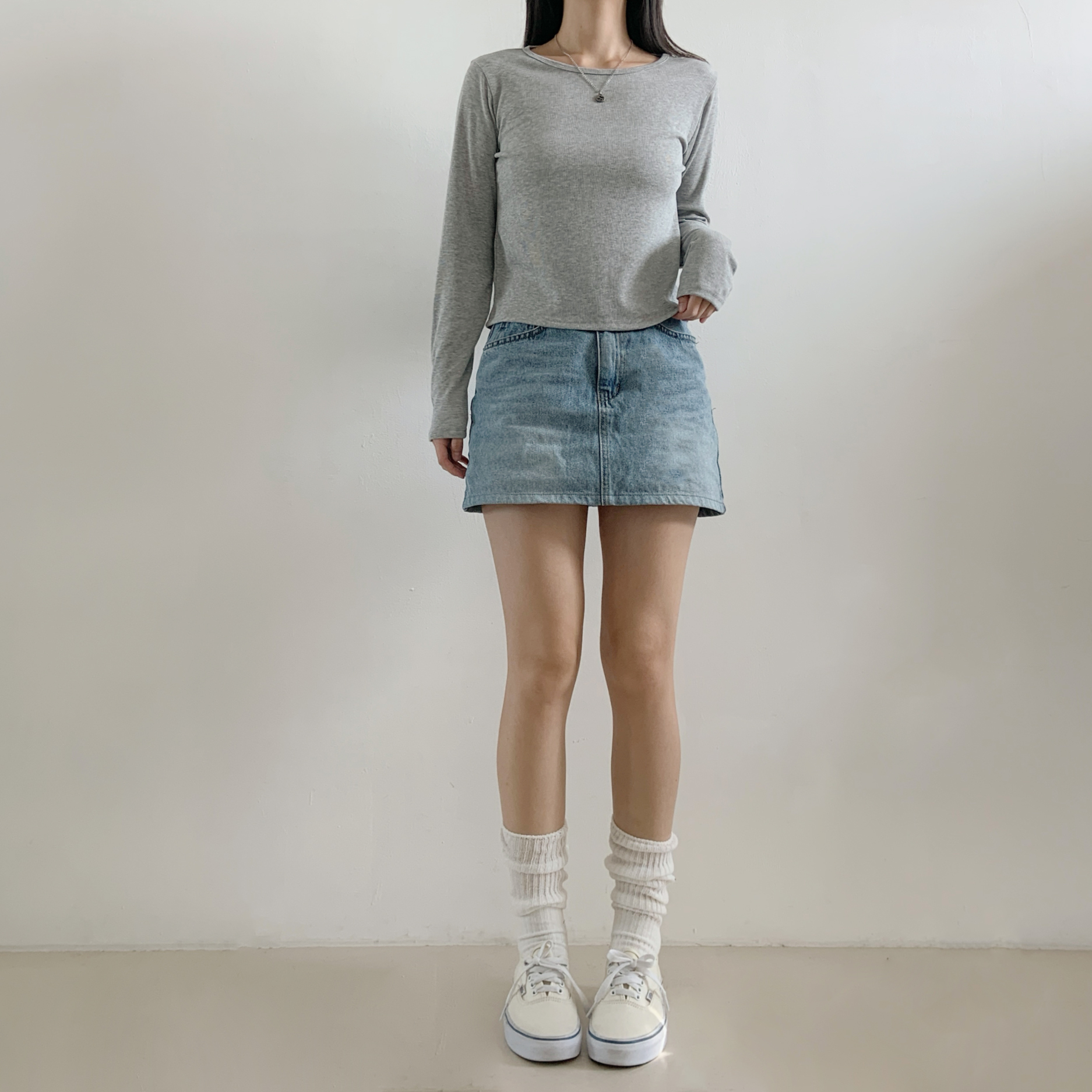 裏起毛リブラウンドネック長袖Tシャツ | 詳細画像11