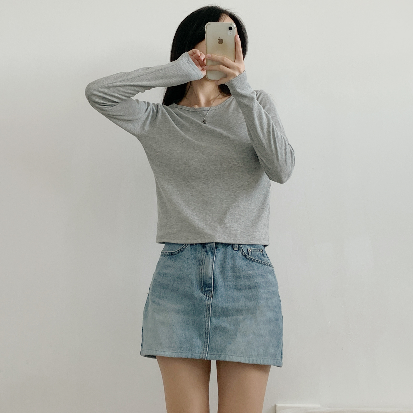 裏起毛リブラウンドネック長袖Tシャツ | 詳細画像7