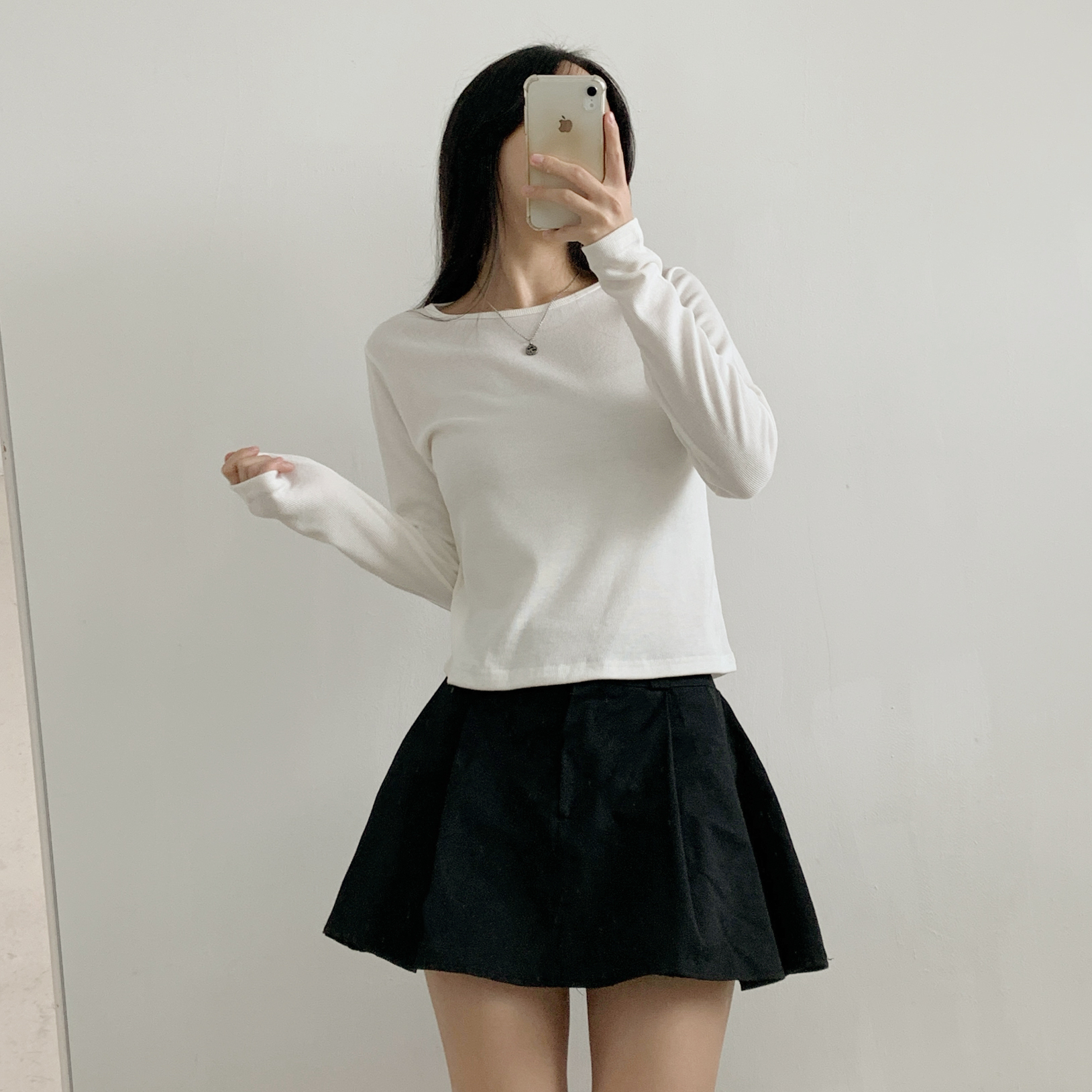 裏起毛リブラウンドネック長袖Tシャツ | 詳細画像4