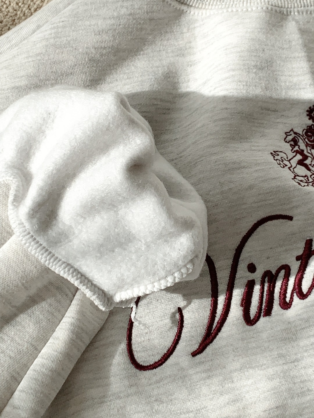 起毛裏地ラウンドネックウエストゴム長袖ワイド刺繍セットアップパンツスウェットトレーニング | 詳細画像16