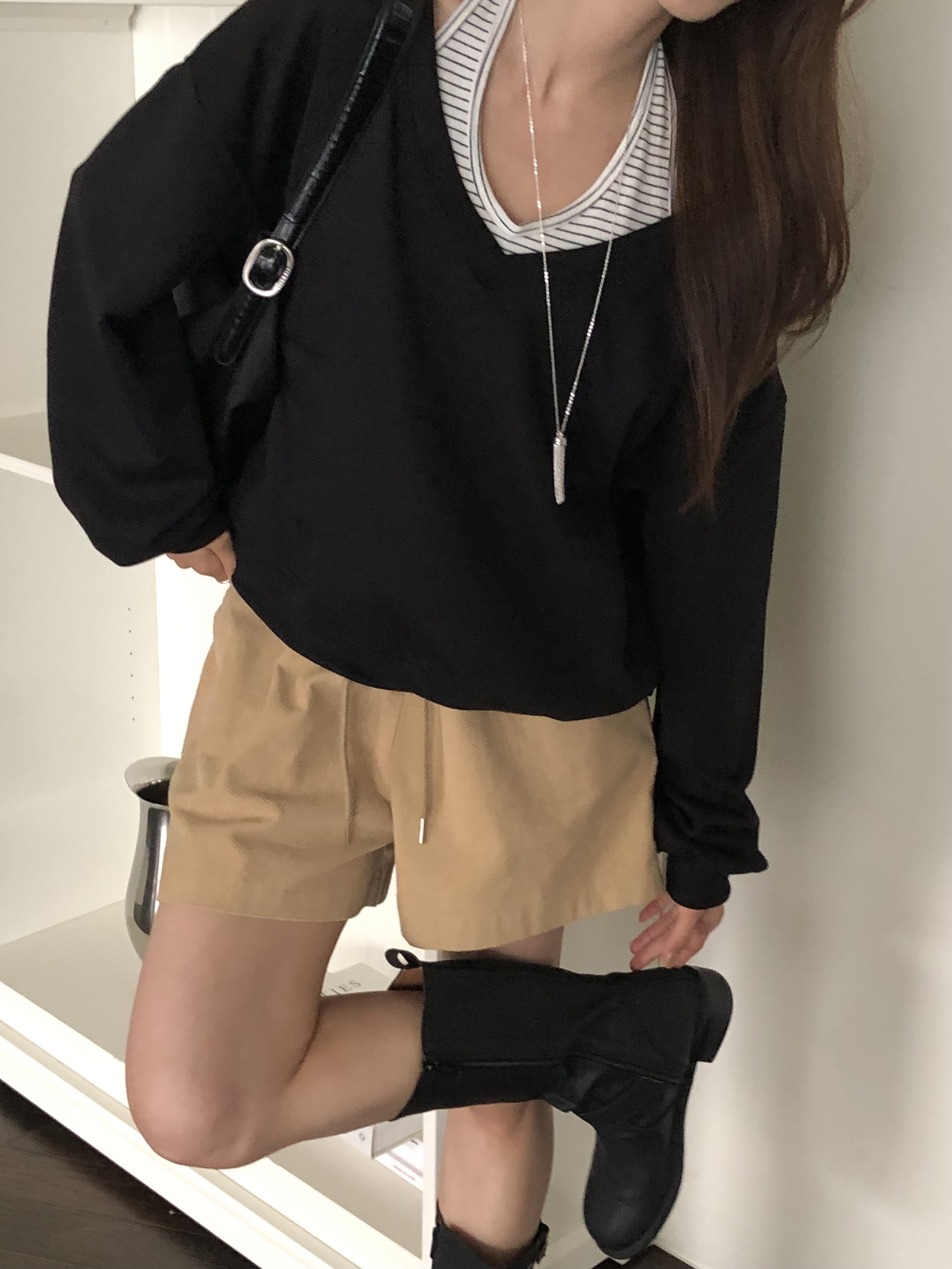 ベロアコットンウエストゴムショートパンツ | 詳細画像13