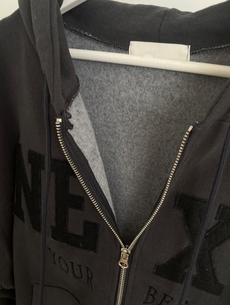 裏起毛ジップアップフードポケットパッチルーズ長袖ジップパーカー | 詳細画像14