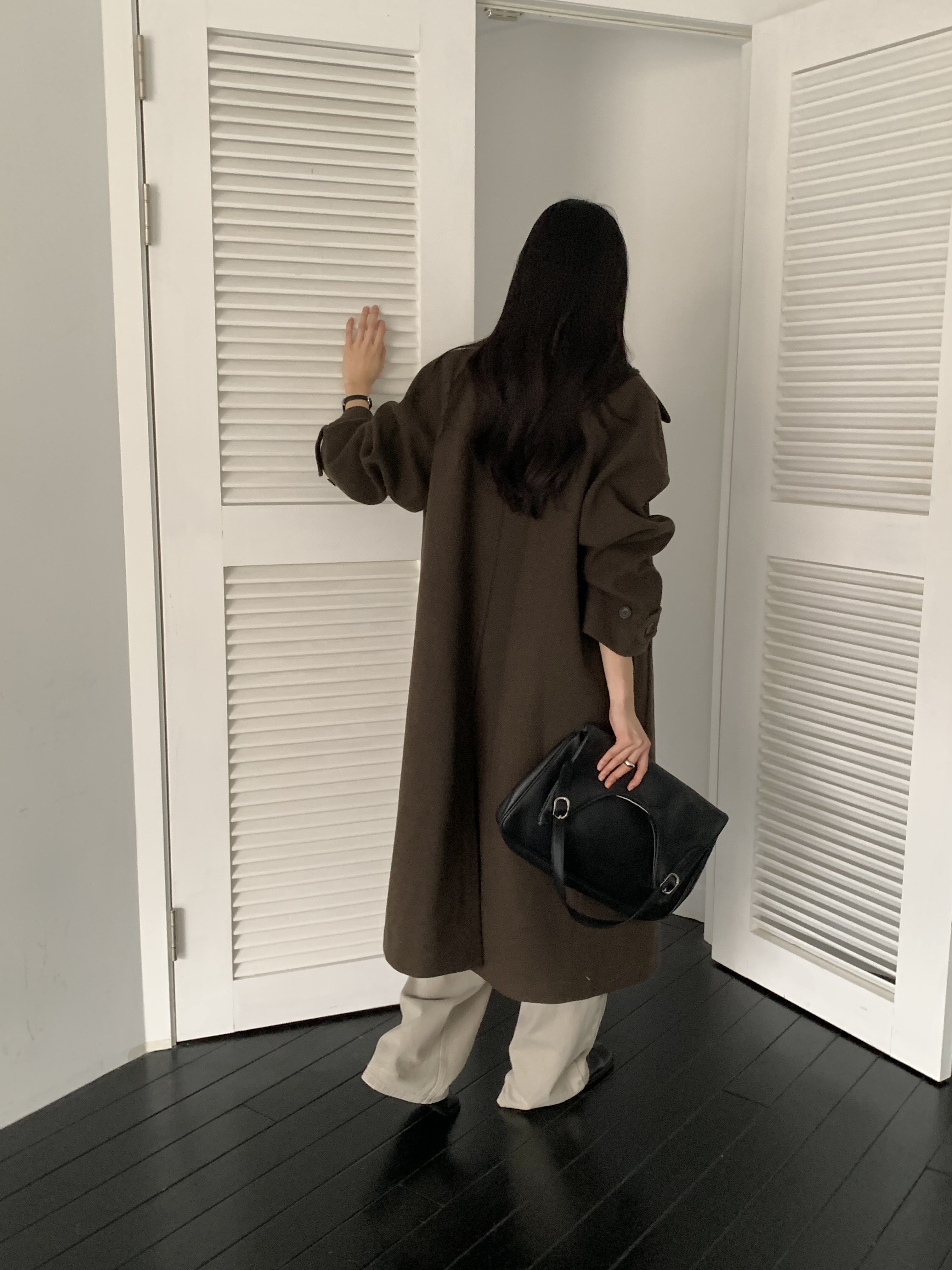 キルティング中綿カラーポケットルーズ長袖コート | 詳細画像5