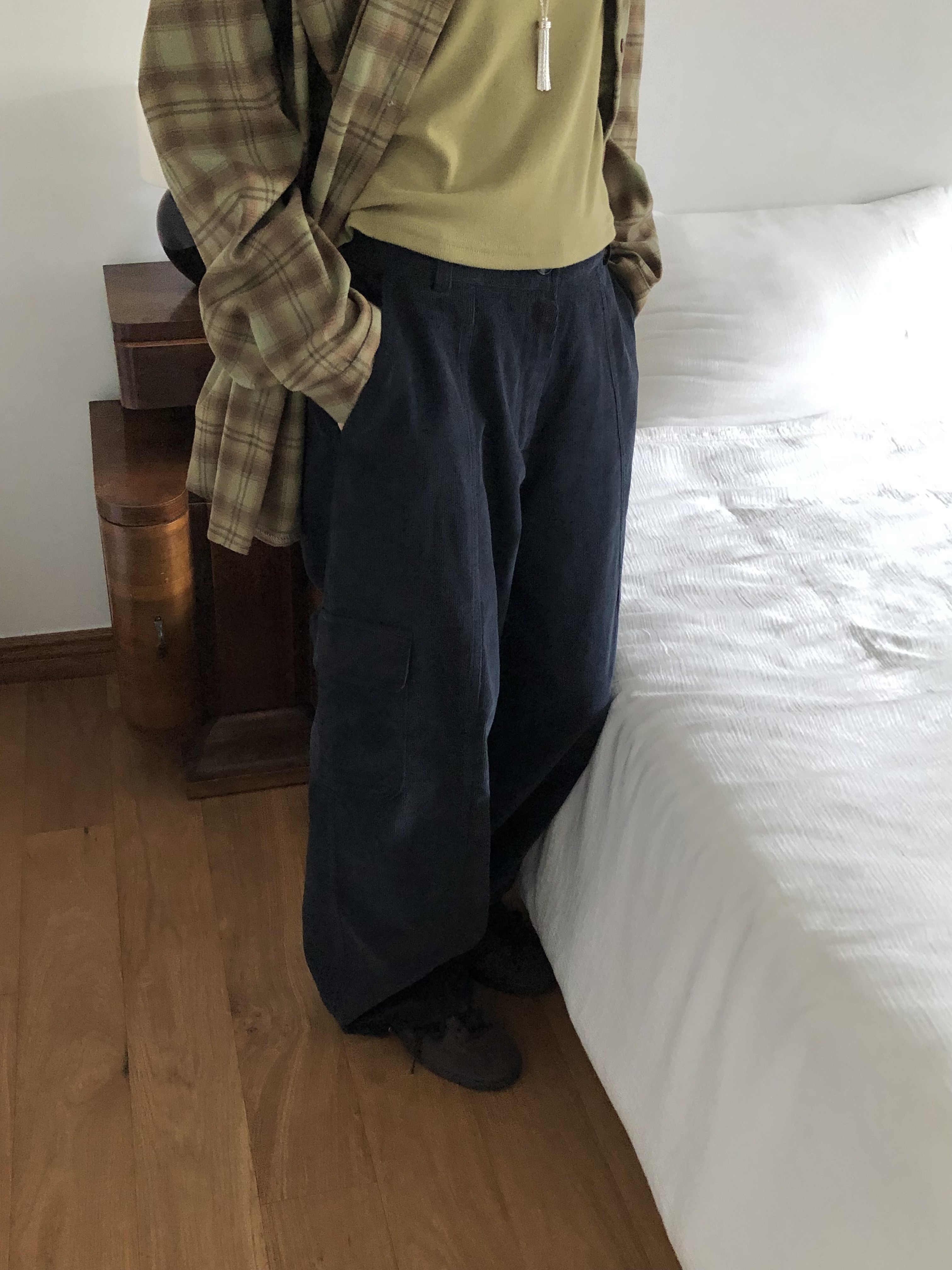 コーデュロイポケットバックゴムワイドパンツ | 詳細画像12