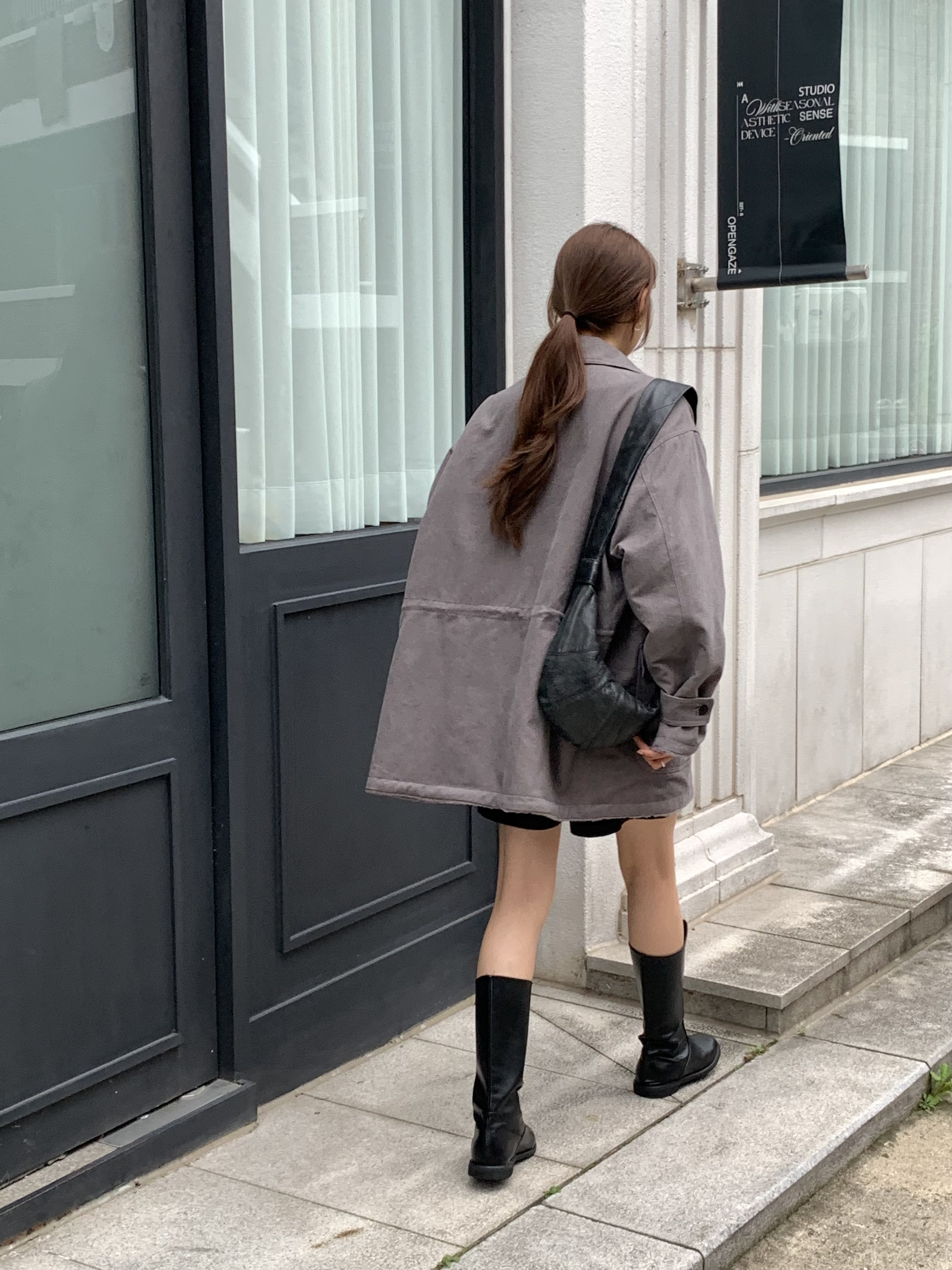 ドローストリングポケットルーズ長袖ジャンパー | 詳細画像11