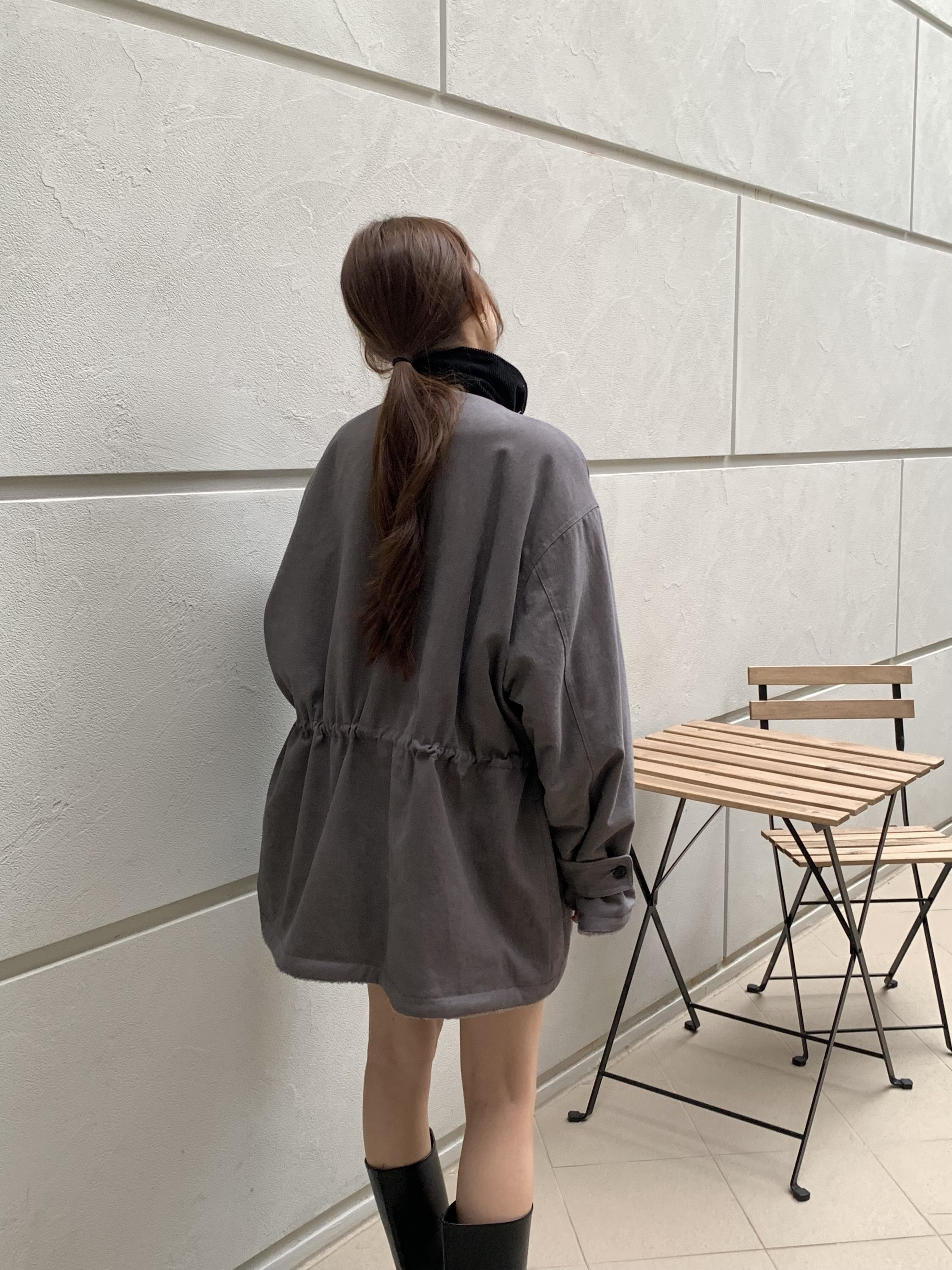 ドローストリングポケットルーズ長袖ジャンパー | 詳細画像13