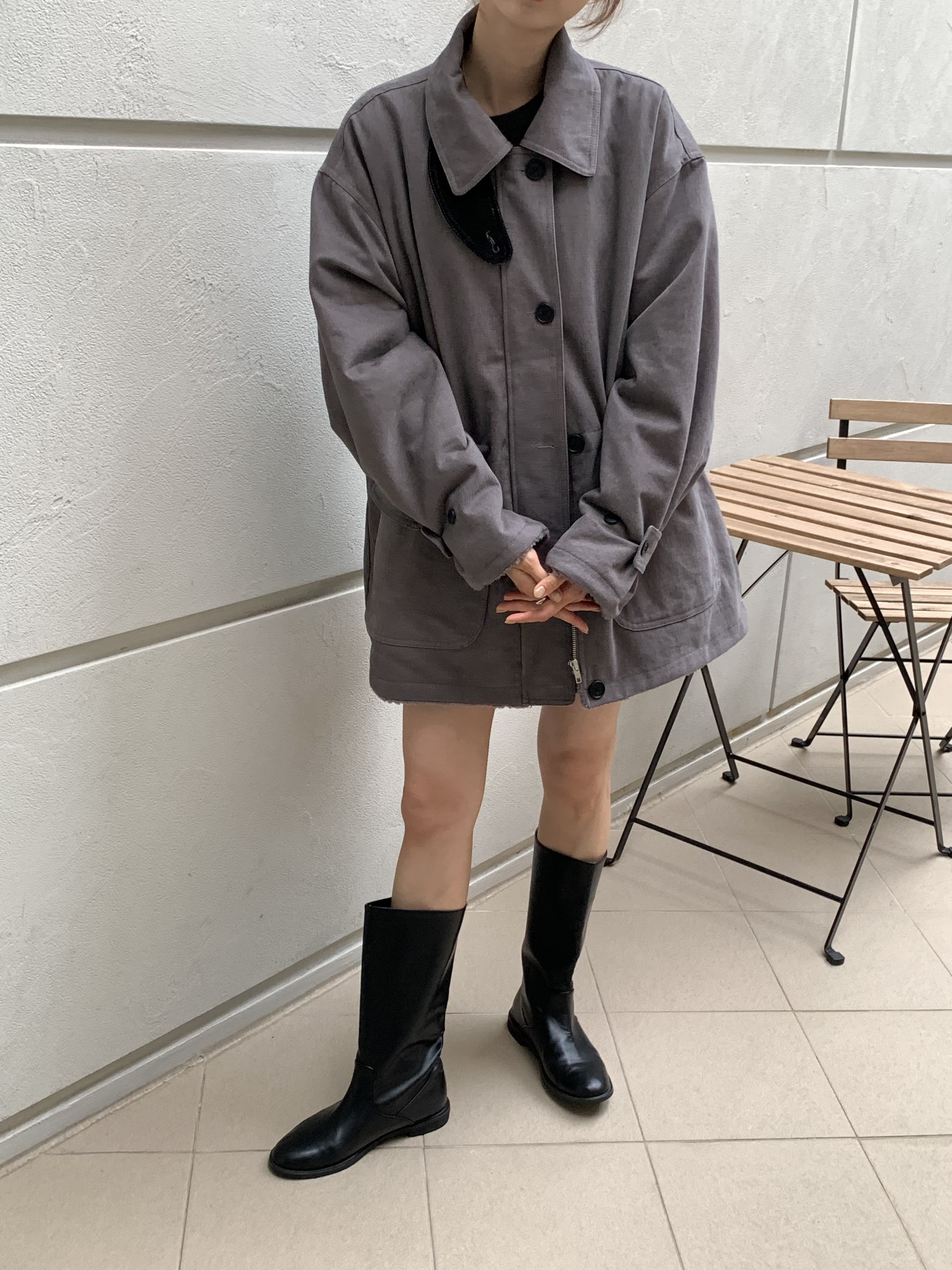 ドローストリングポケットルーズ長袖ジャンパー | 詳細画像14