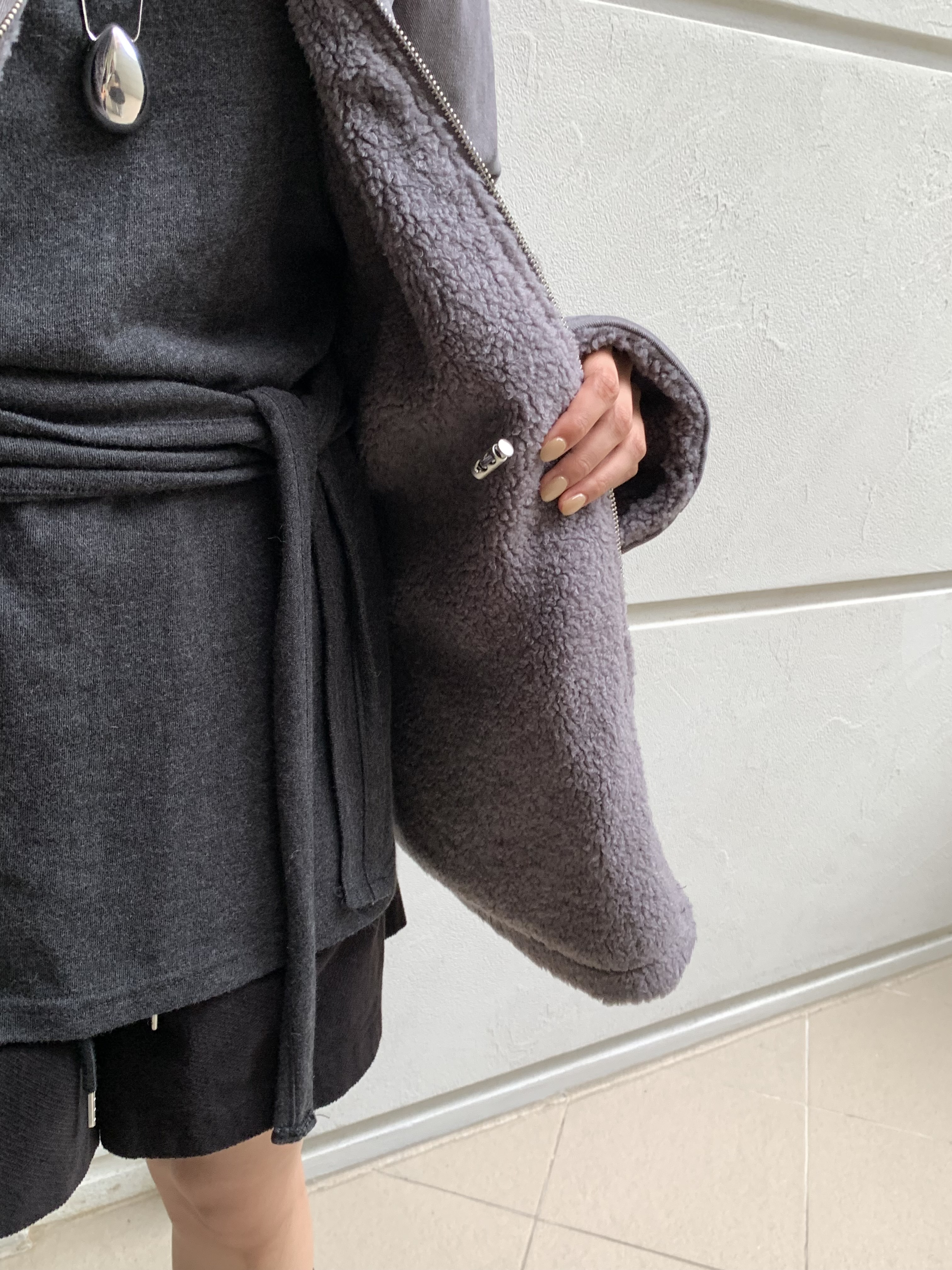 ドローストリングポケットルーズ長袖ジャンパー | 詳細画像5