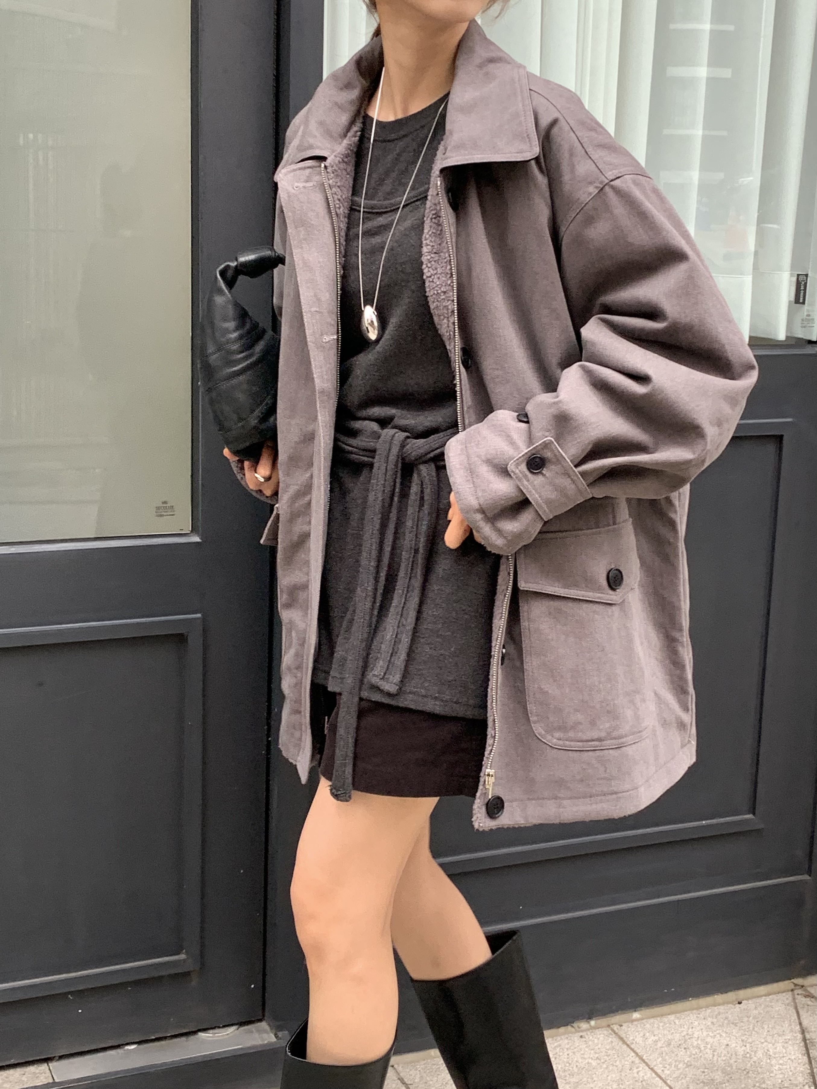 ドローストリングポケットルーズ長袖ジャンパー | 詳細画像10