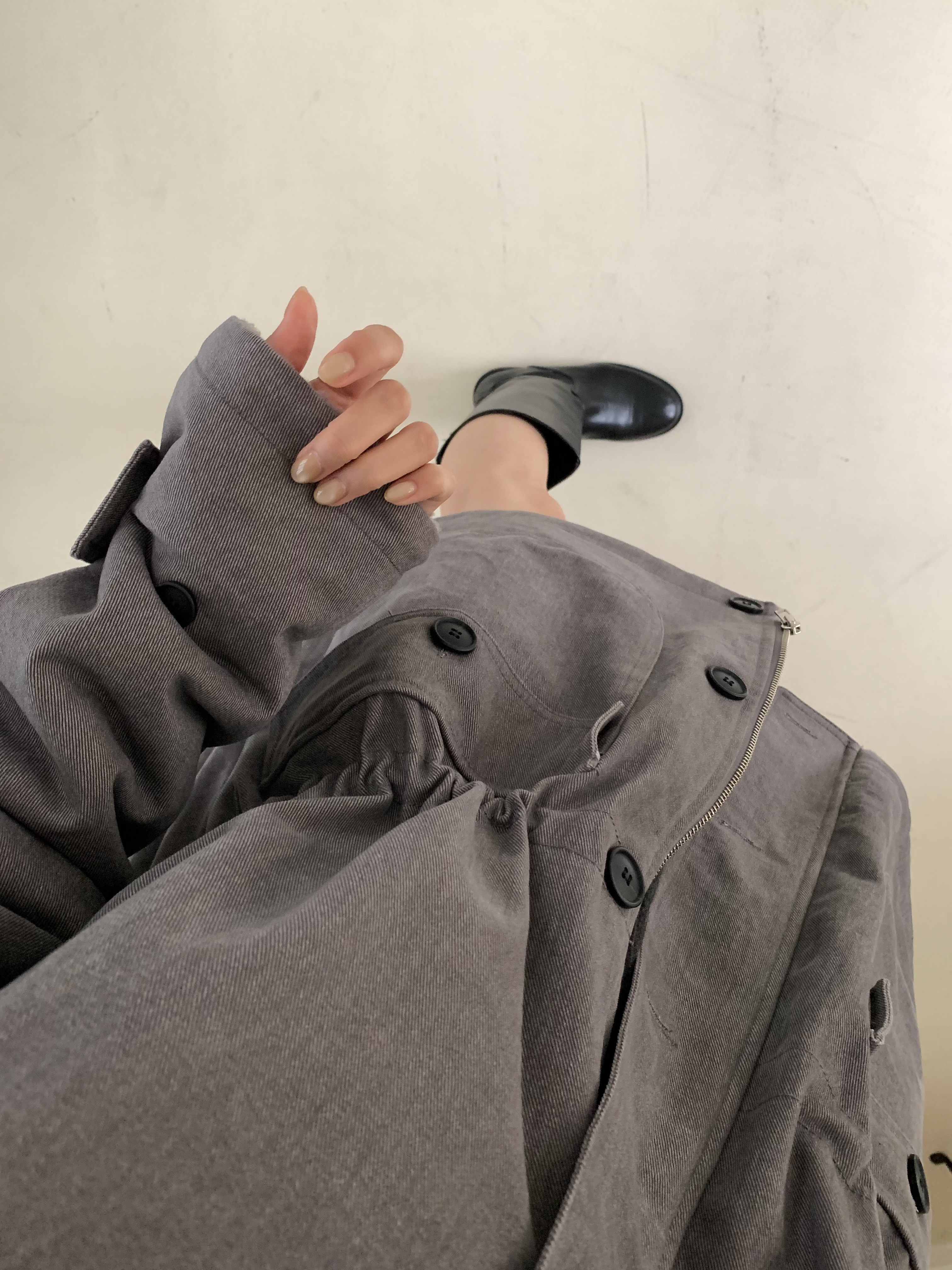 ドローストリングポケットルーズ長袖ジャンパー | 詳細画像12