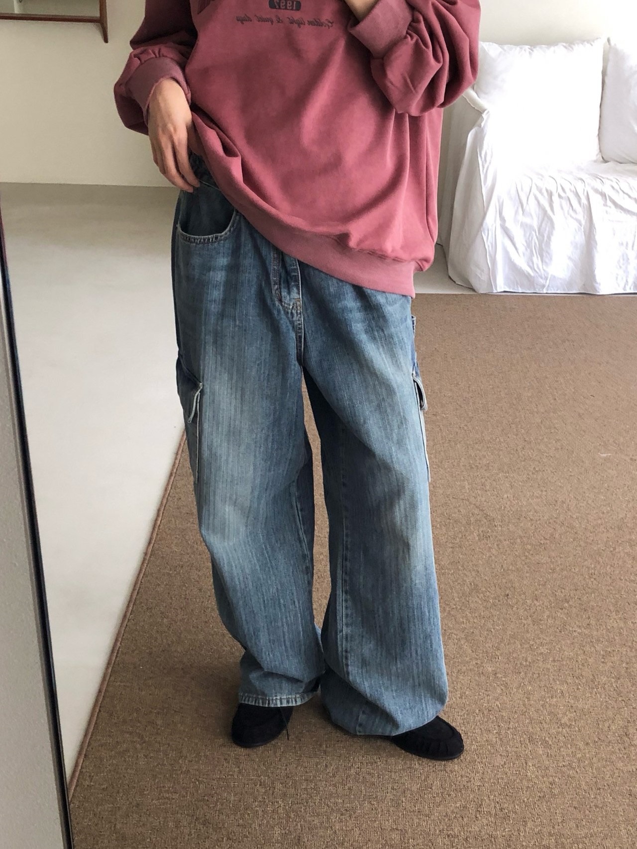 ウォッシングポケットアジャストカーゴワイドデニムパンツ | 詳細画像4