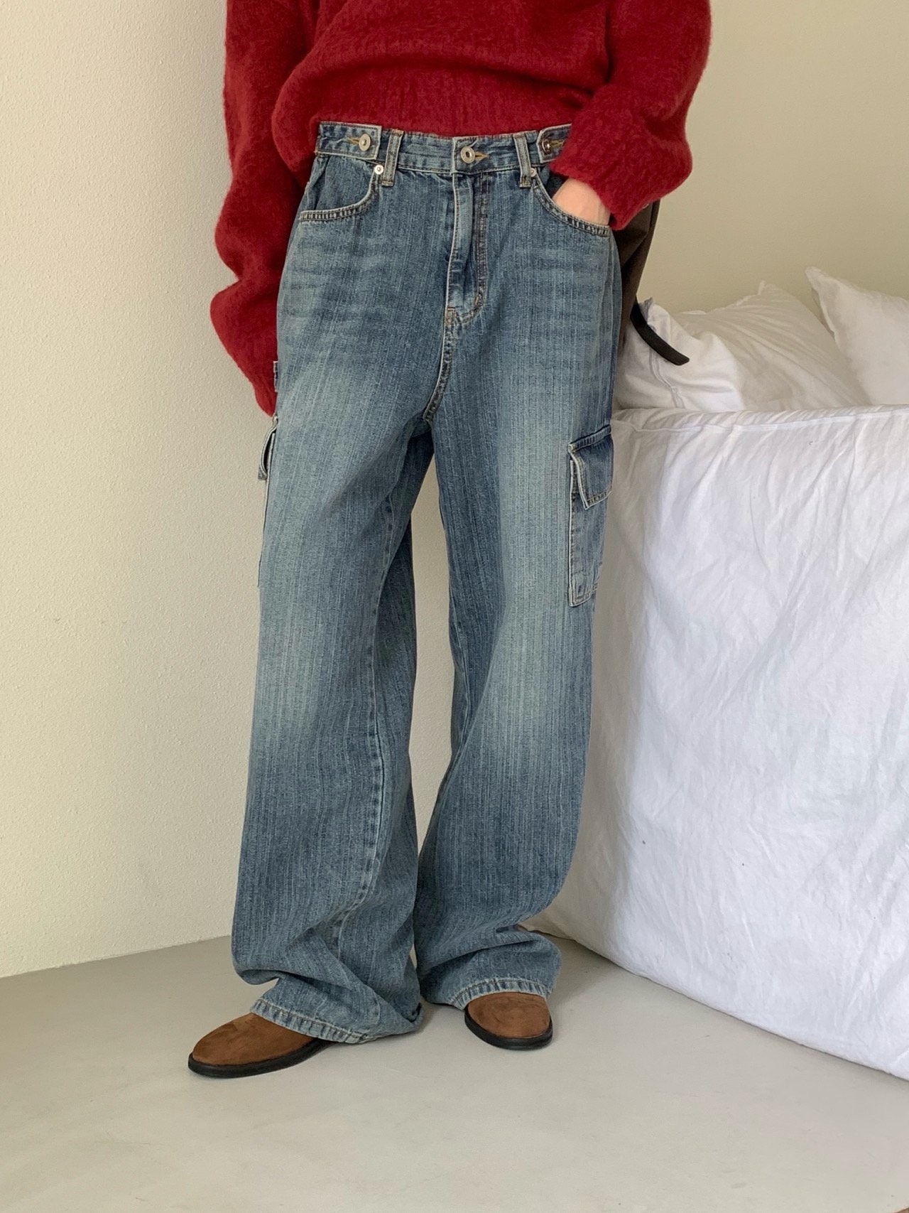 ウォッシングポケットアジャストカーゴワイドデニムパンツ | 詳細画像5