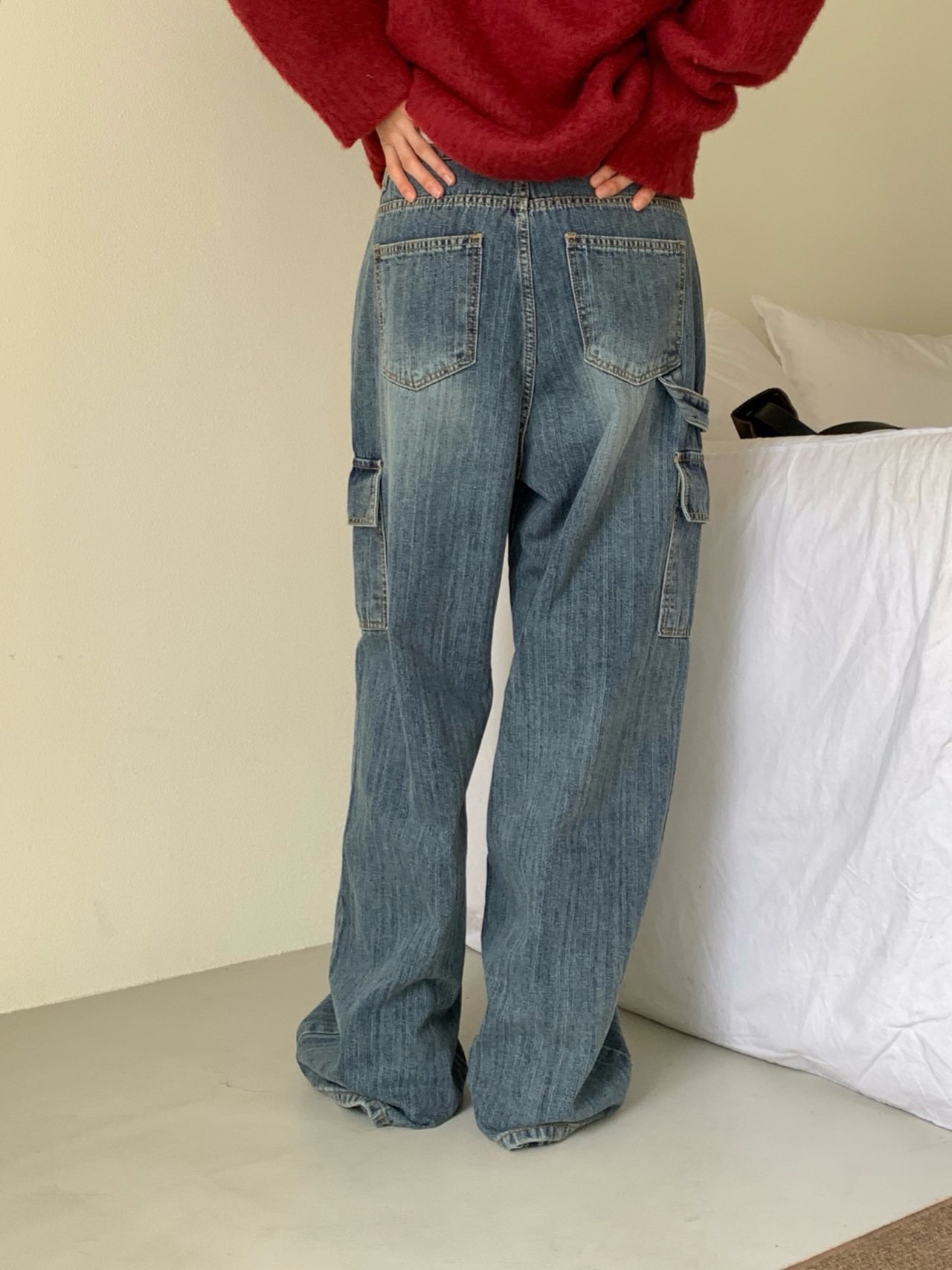 ウォッシングポケットアジャストカーゴワイドデニムパンツ | 詳細画像7