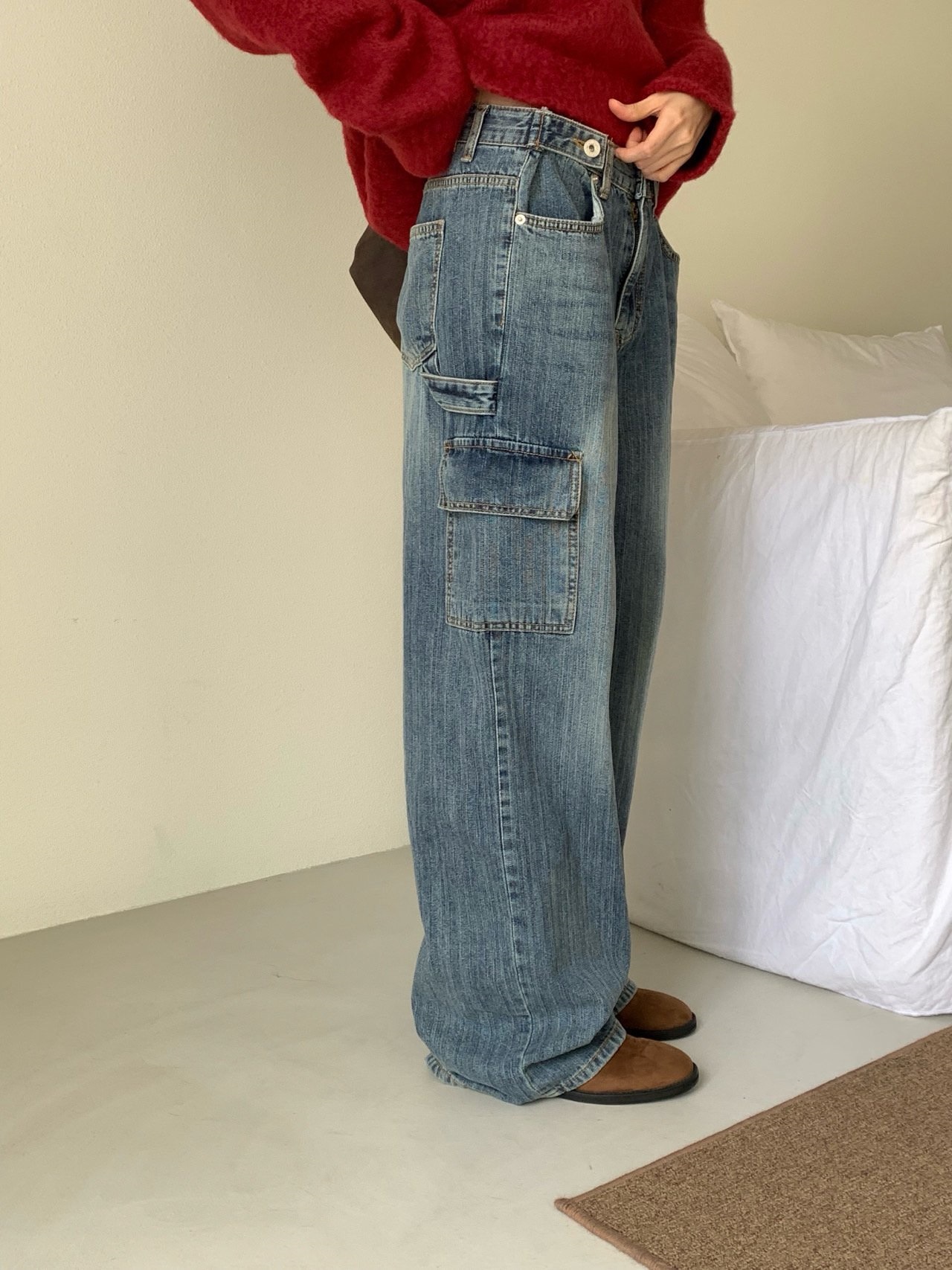 ウォッシングポケットアジャストカーゴワイドデニムパンツ | 詳細画像13