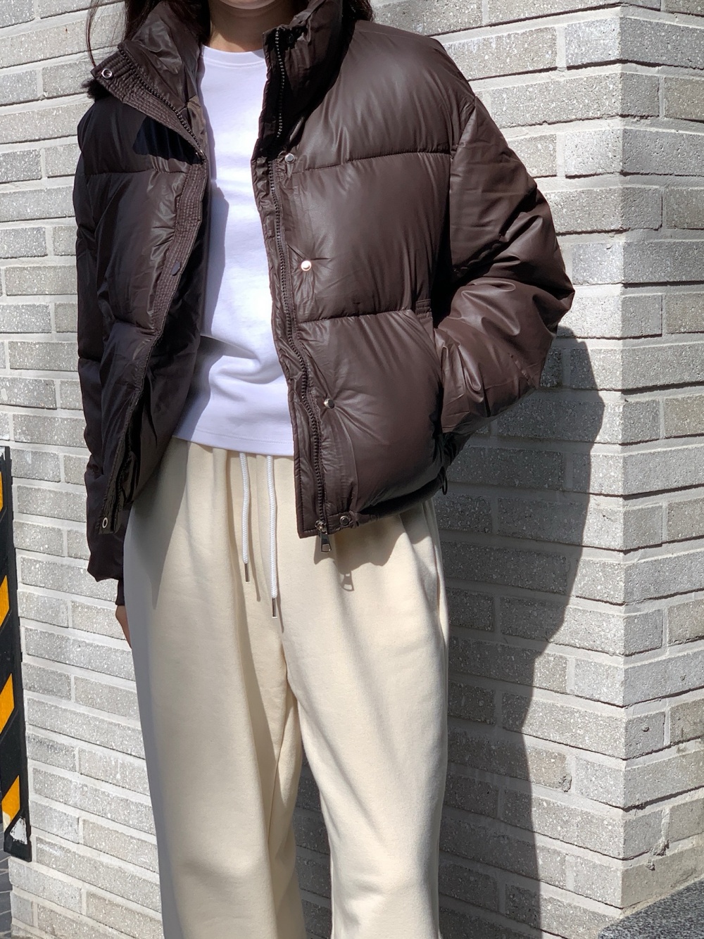 中綿ジップアップハイネックスナップボタンカラーダウンジャケット | 詳細画像11