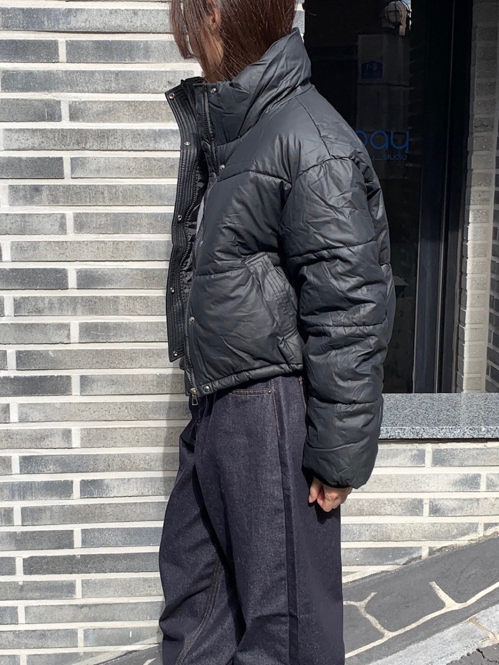 中綿ジップアップハイネックスナップボタンカラーダウンジャケット | 詳細画像16