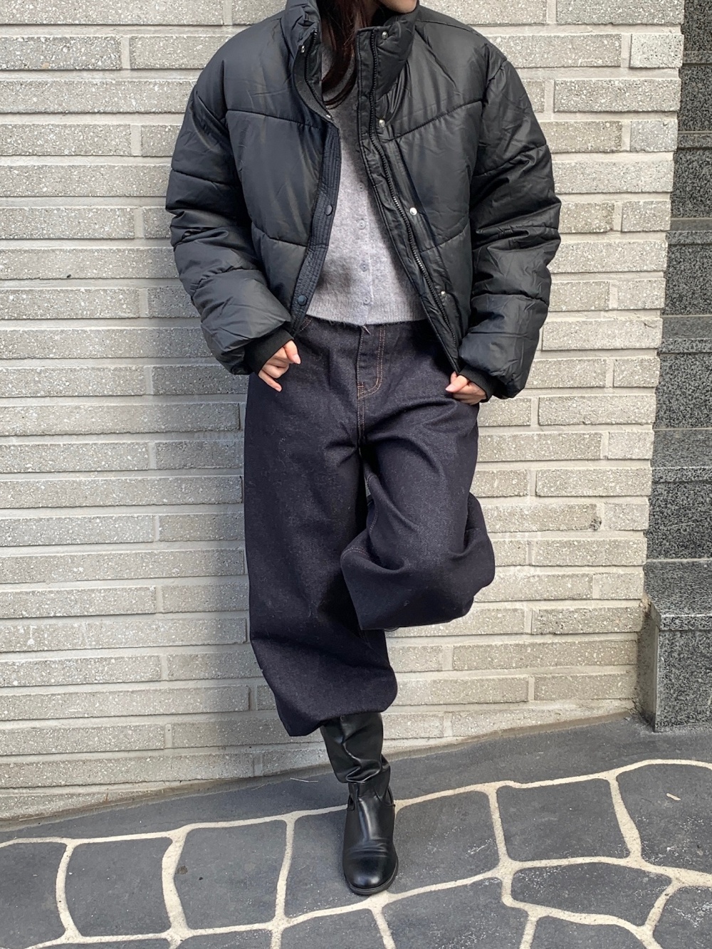 中綿ジップアップハイネックスナップボタンカラーダウンジャケット | 詳細画像17