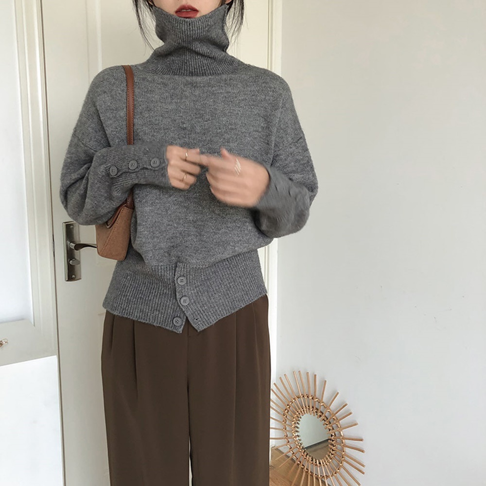 タートルネックボタンスリーブドロップショルダー | 詳細画像13