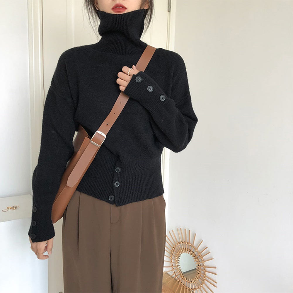 タートルネックボタンスリーブドロップショルダー | 詳細画像16