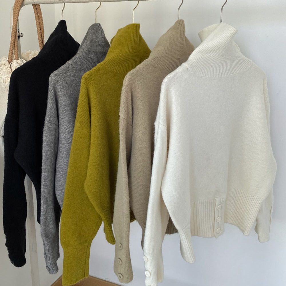 タートルネックボタンスリーブドロップショルダー | 詳細画像18