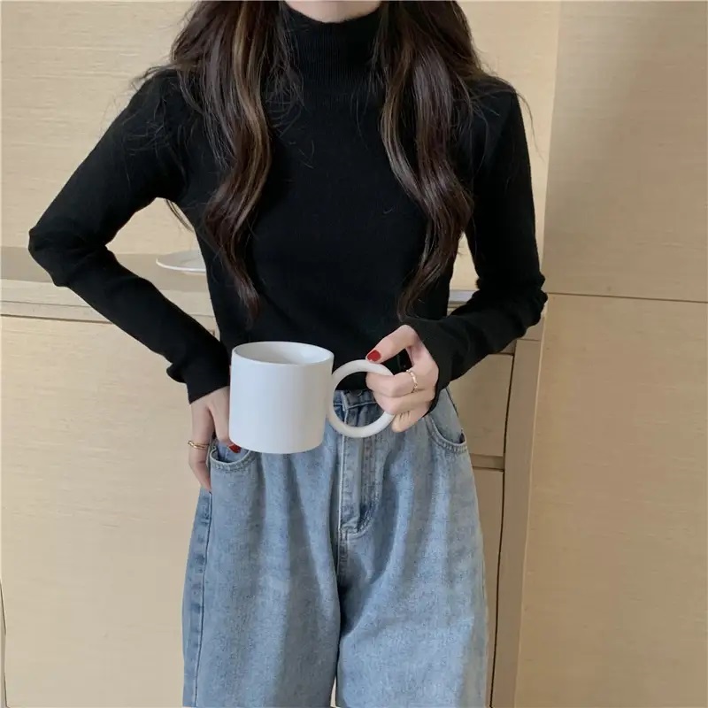 ハーフネックベーシックニット | 詳細画像12