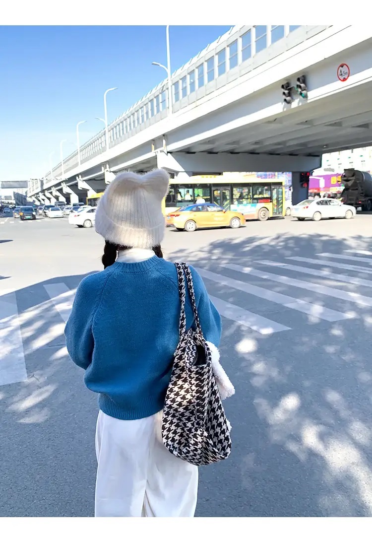 ラウンドネックラグラン配色ニット | 詳細画像3