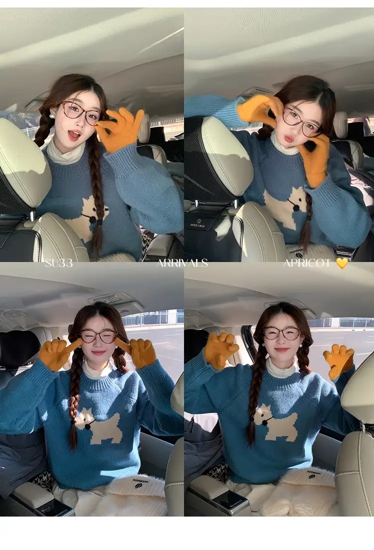 ラウンドネックラグラン配色ニット | 詳細画像4