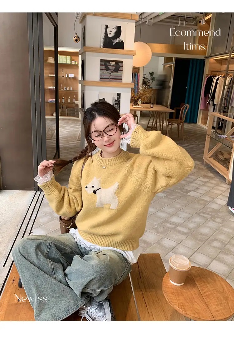 ラウンドネックラグラン配色ニット | 詳細画像7