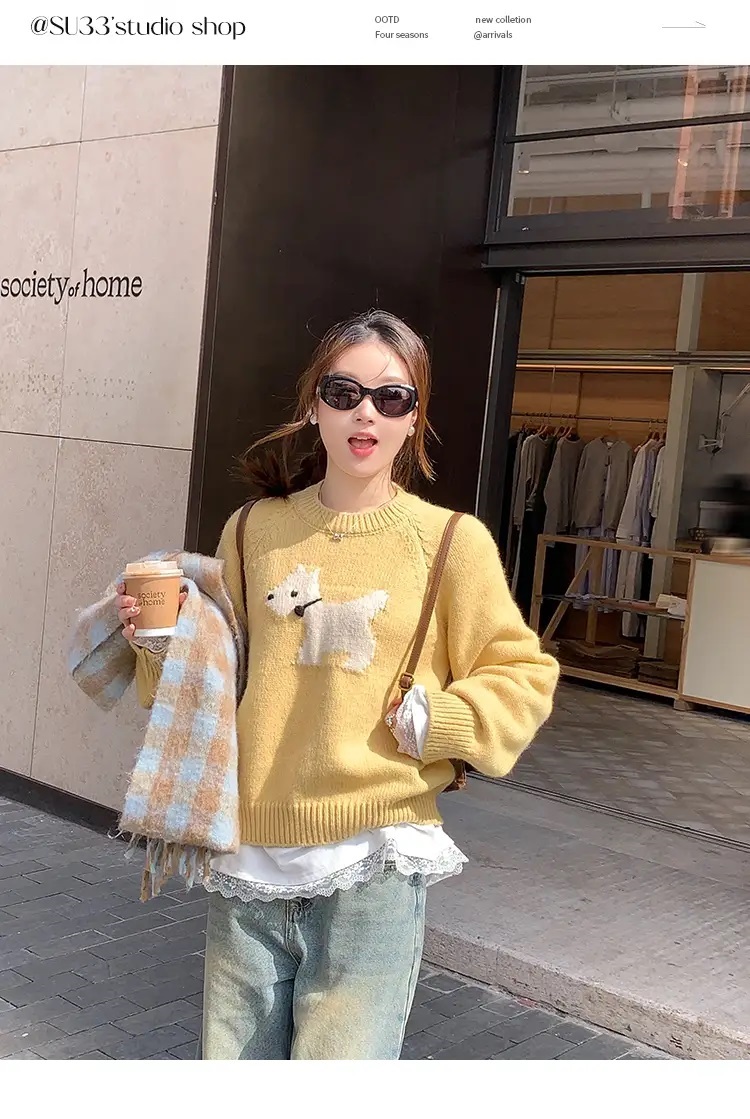 ラウンドネックラグラン配色ニット | 詳細画像8