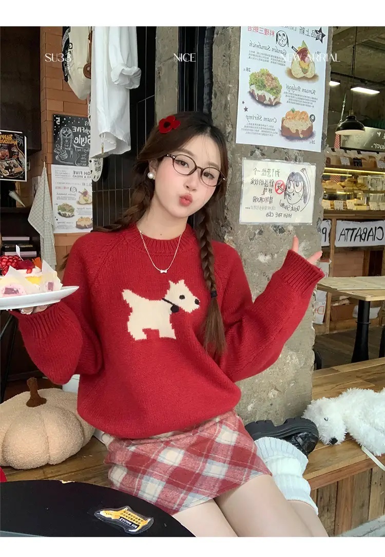 ラウンドネックラグラン配色ニット | 詳細画像10