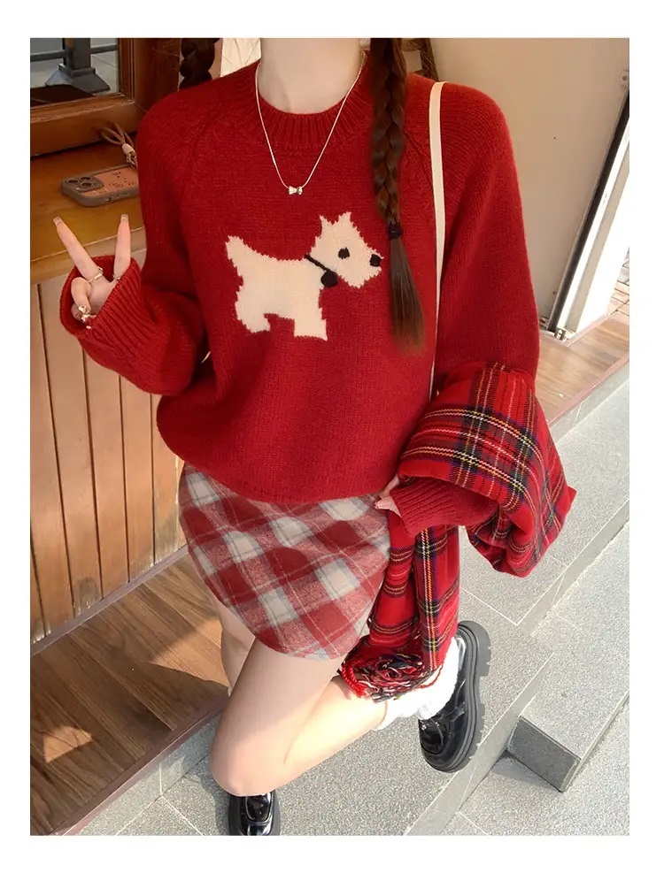 ラウンドネックラグラン配色ニット | 詳細画像12