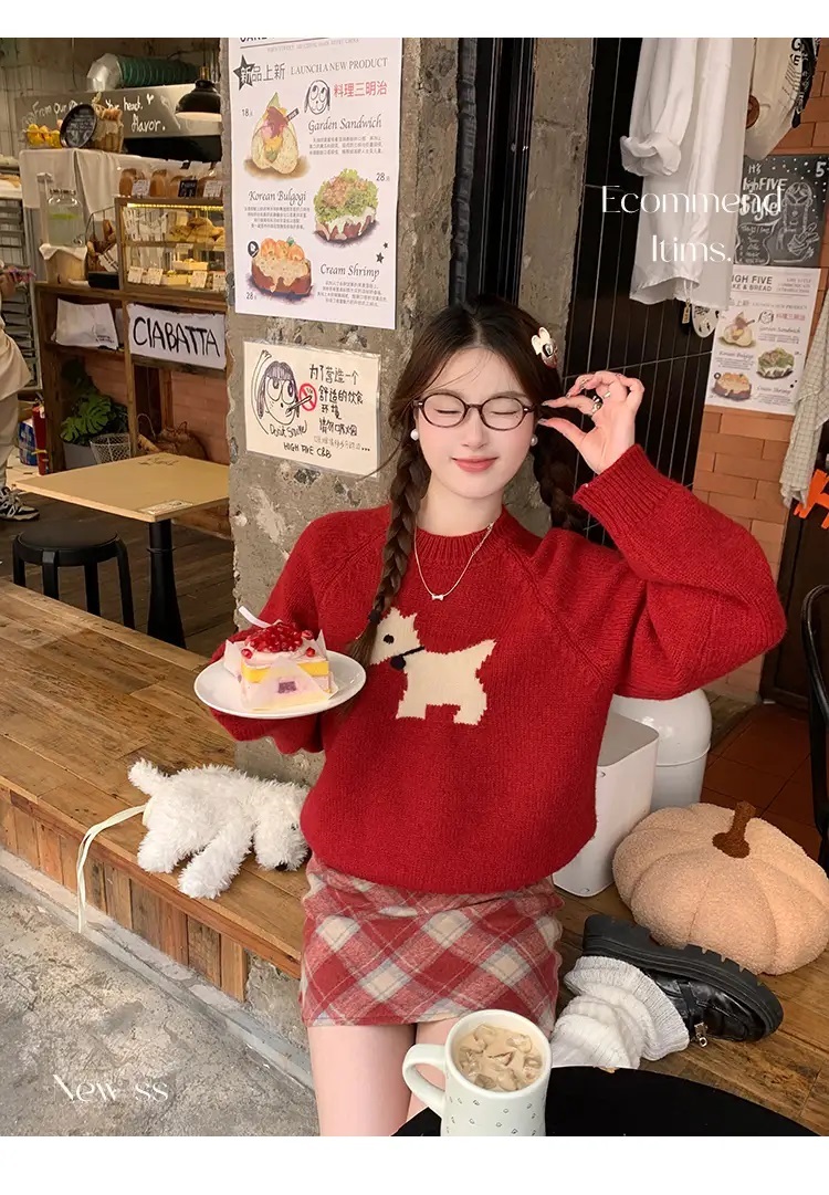 ラウンドネックラグラン配色ニット | 詳細画像13