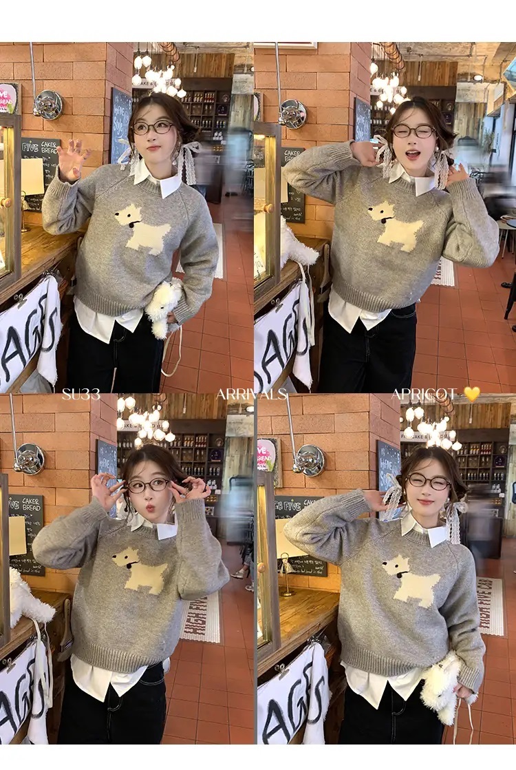 ラウンドネックラグラン配色ニット | 詳細画像14