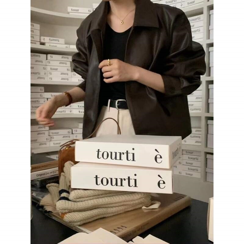 レザー調ジップアップカラーラグランジャンパー | 詳細画像4