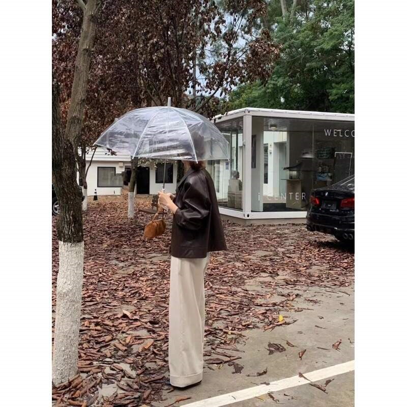 レザー調ジップアップカラーラグランジャンパー | 詳細画像7