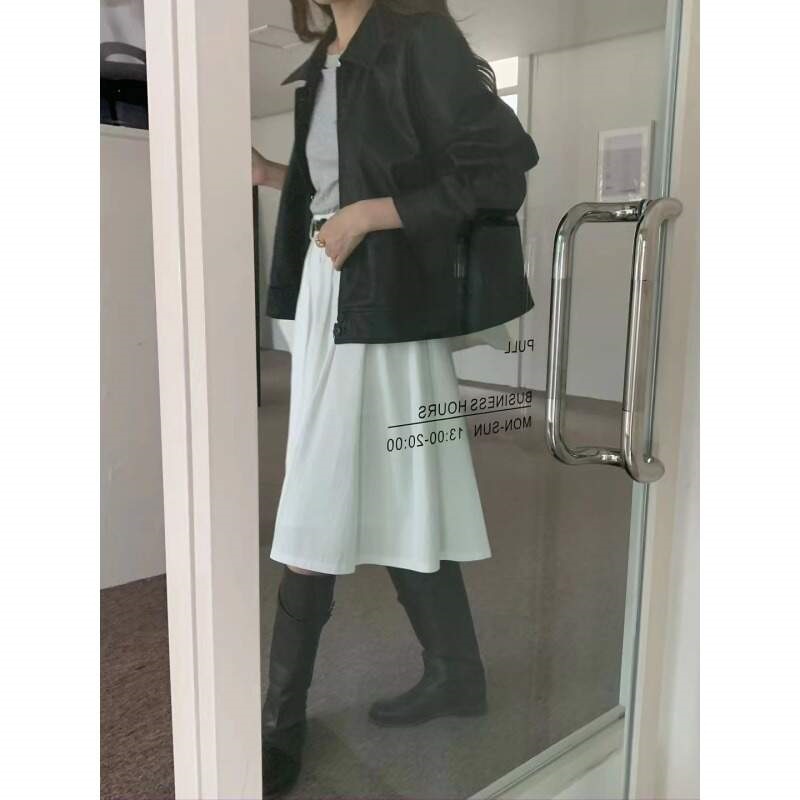 レザー調ジップアップカラーラグランジャンパー | 詳細画像11