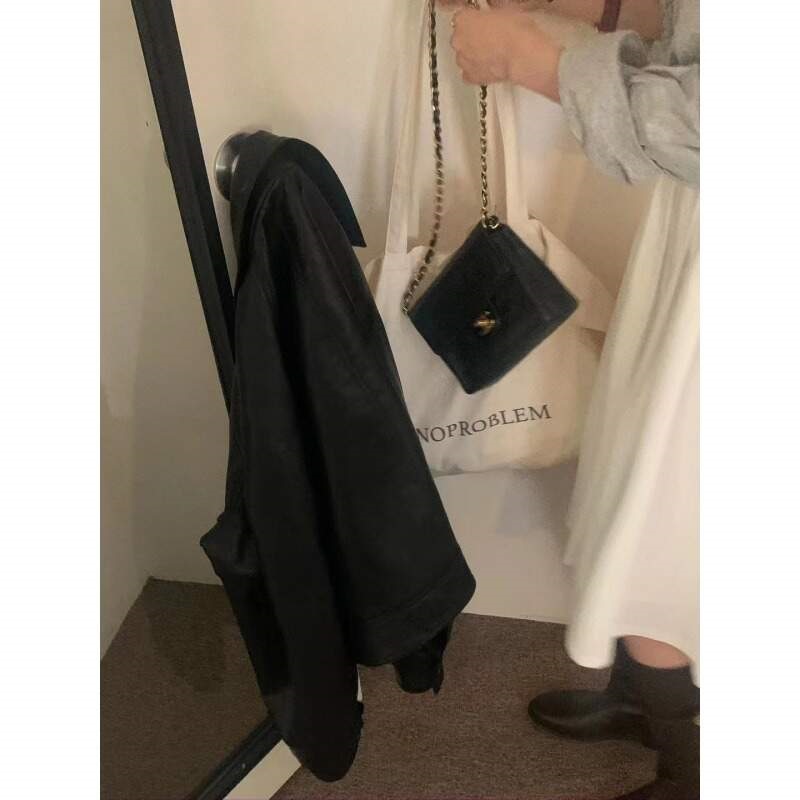 レザー調ジップアップカラーラグランジャンパー | 詳細画像15