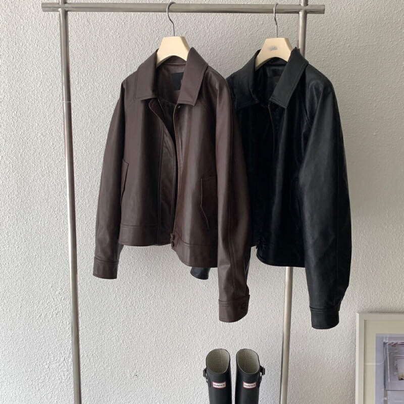 レザー調ジップアップカラーラグランジャンパー | 詳細画像17