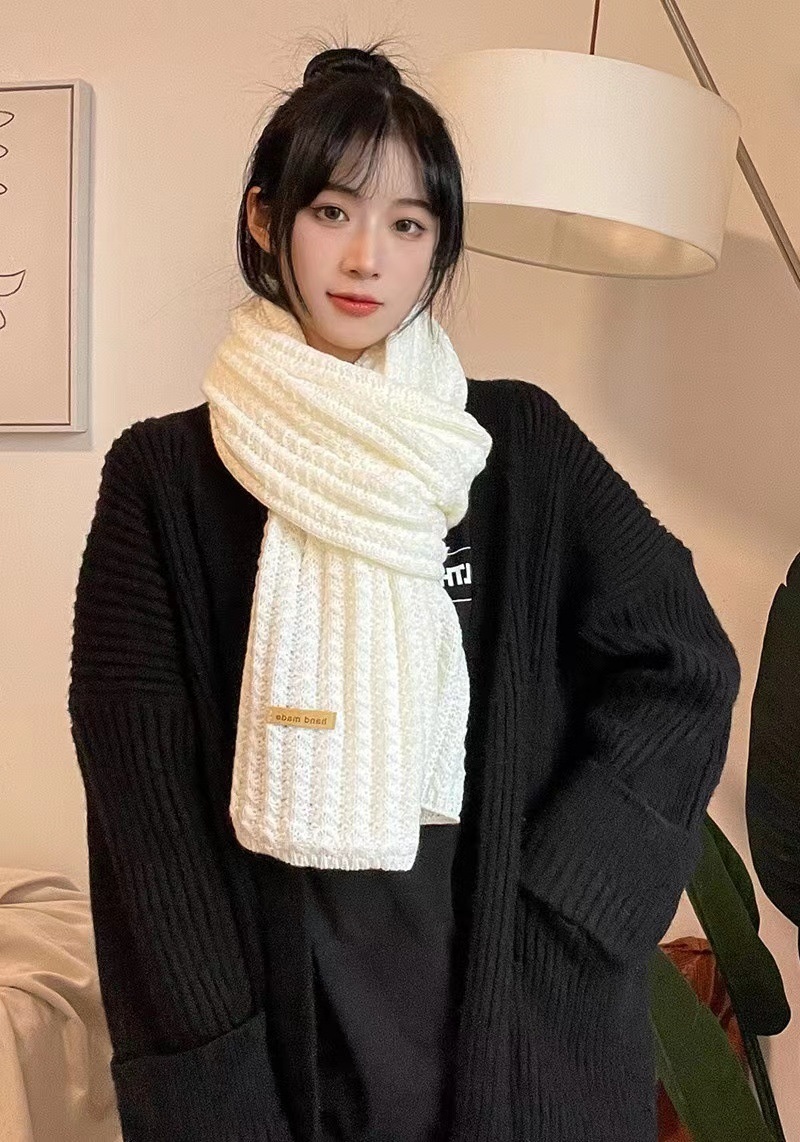 ハンドメイドワッフルニットマフラー | 詳細画像4