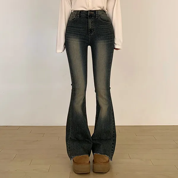 ウエストゴムブーツカットウォッシングデニムパンツ | moodloveroom | 詳細画像2