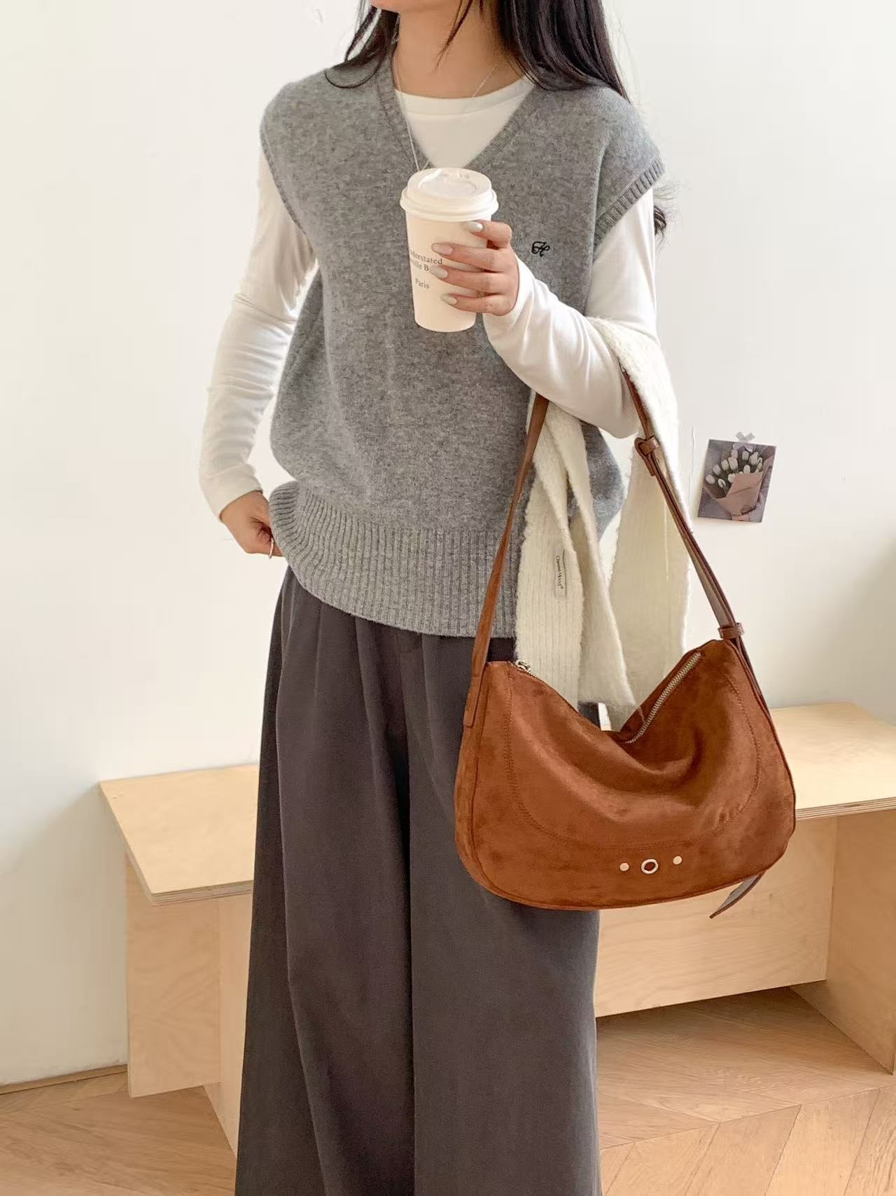 スエード調バックルカラートートバッグ | 詳細画像5