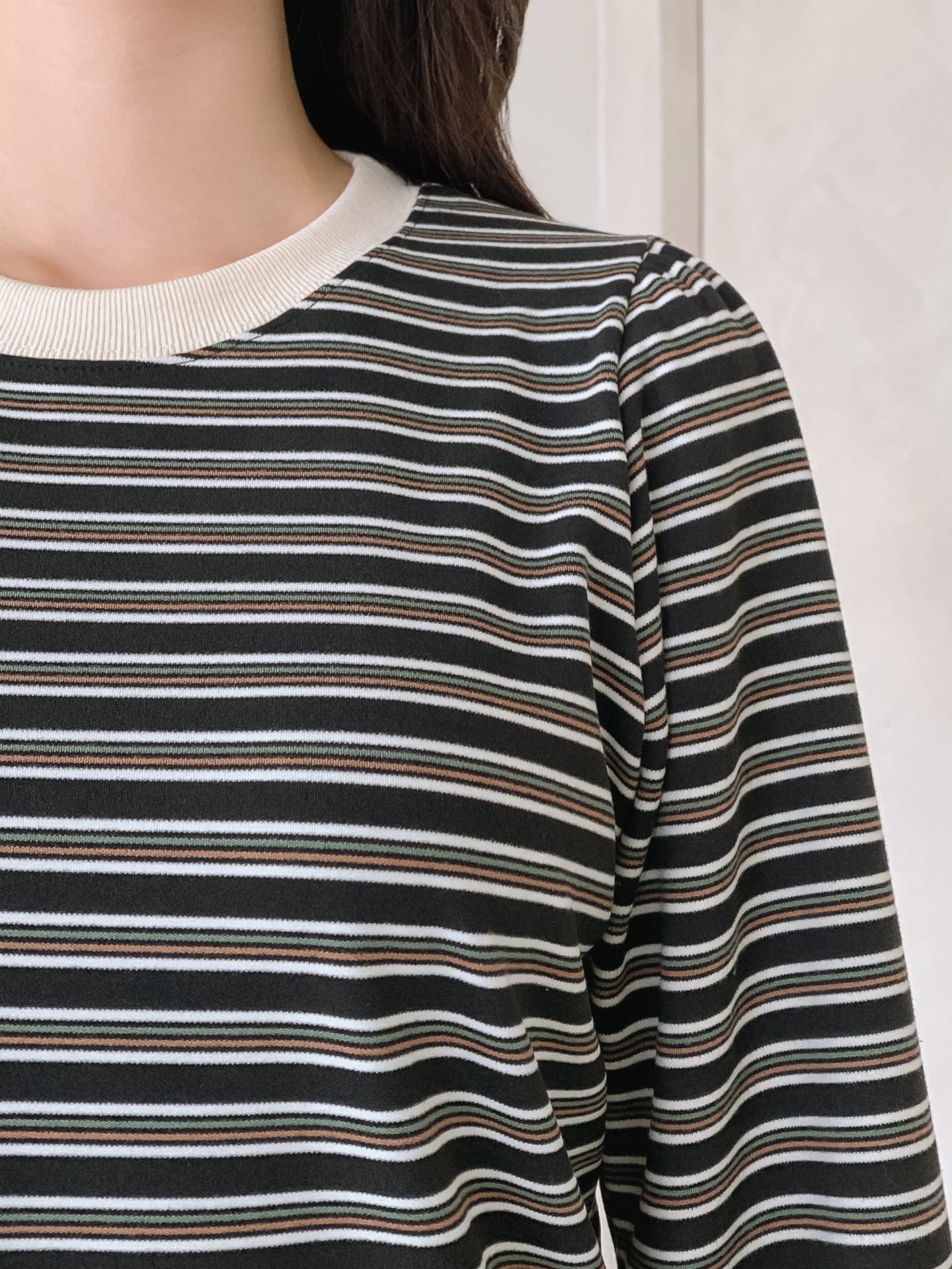 ラウンドネック長袖ボーダースウェット | 詳細画像9