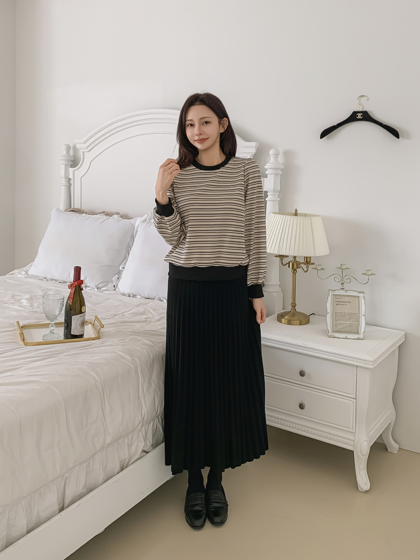 ラウンドネック長袖ボーダースウェット | 詳細画像19