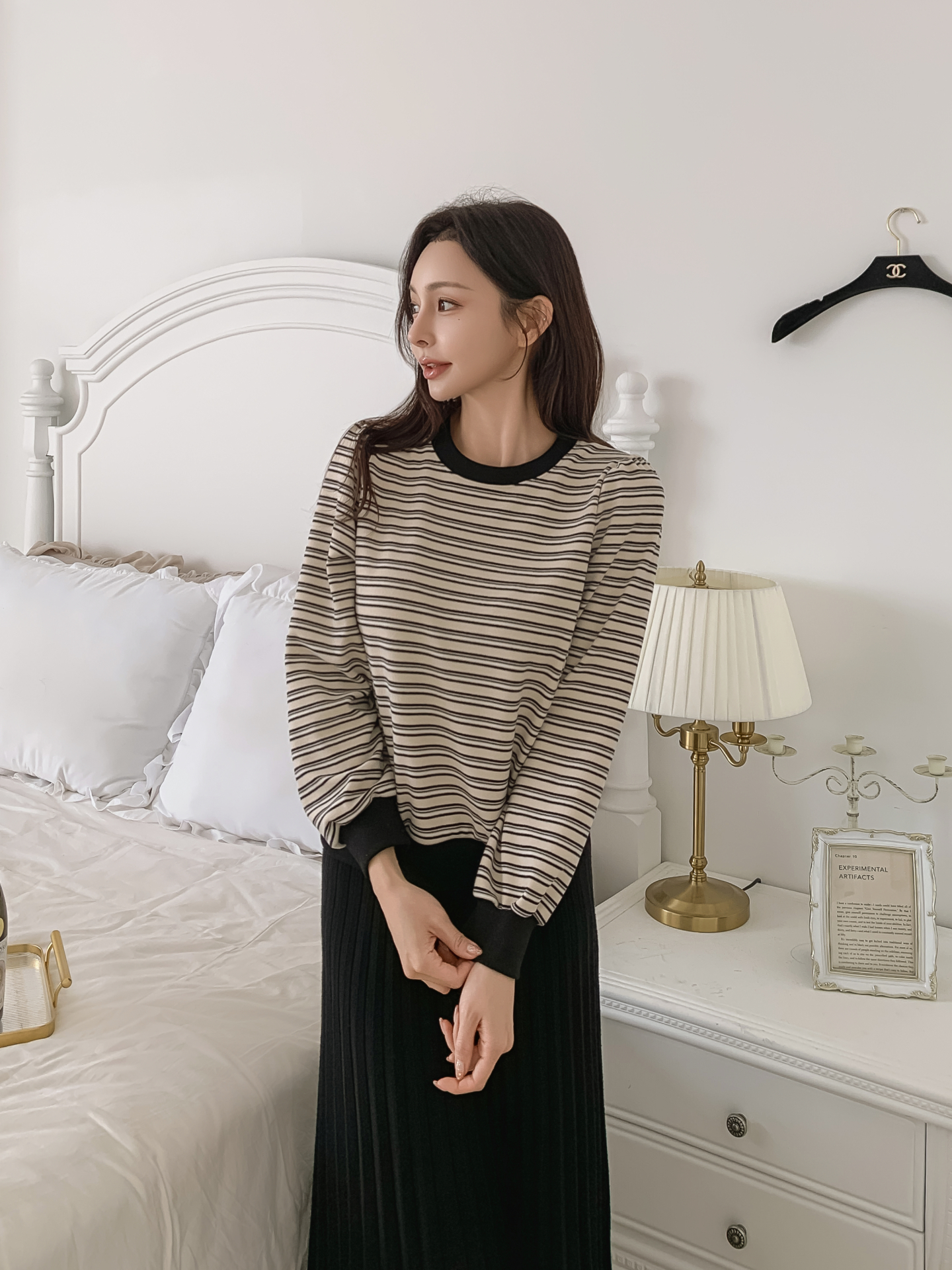 ラウンドネック長袖ボーダースウェット | 詳細画像20