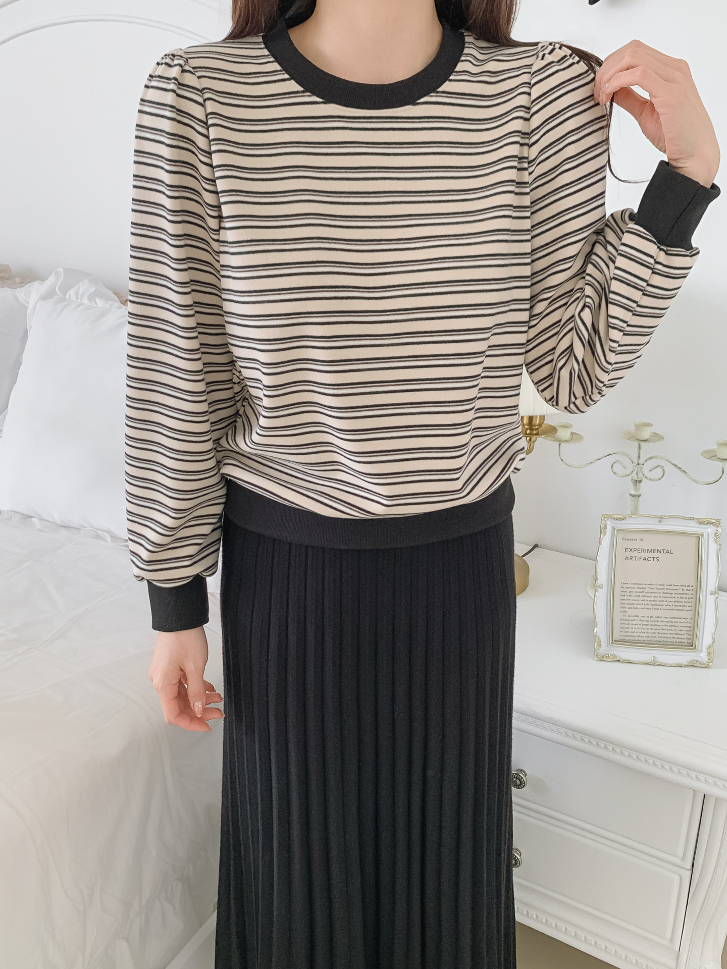 ラウンドネック長袖ボーダースウェット | 詳細画像22