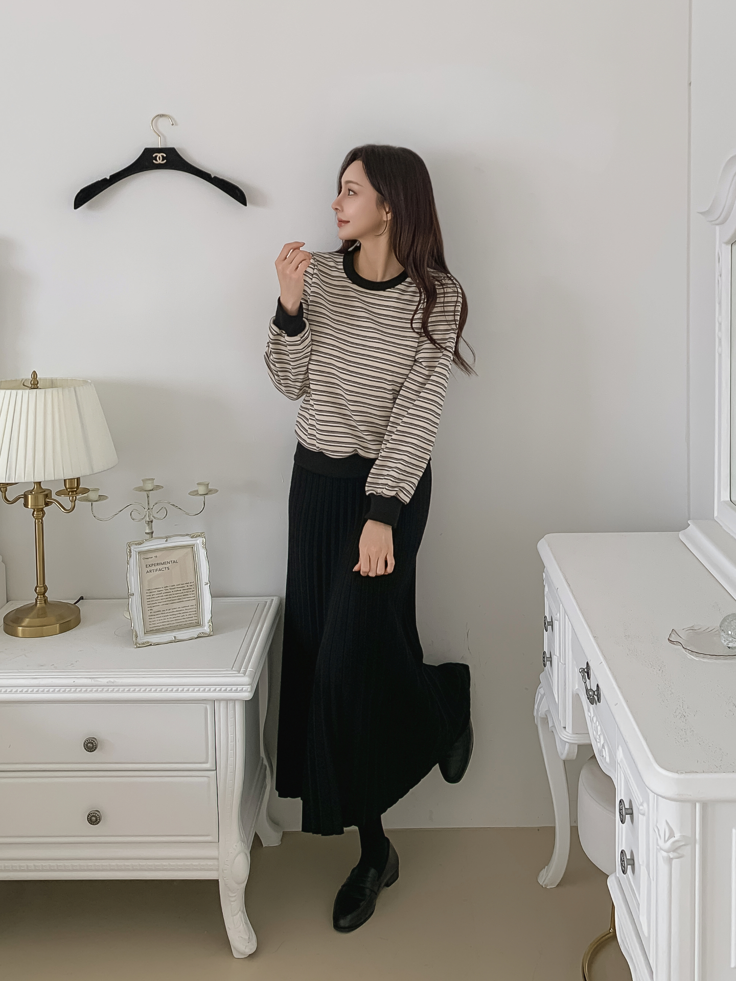 ラウンドネック長袖ボーダースウェット | 詳細画像24