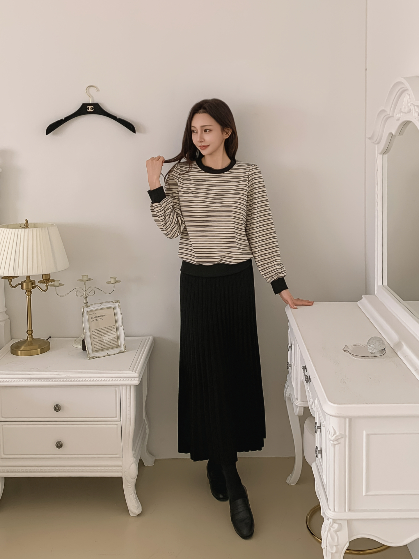 ラウンドネック長袖ボーダースウェット | 詳細画像28