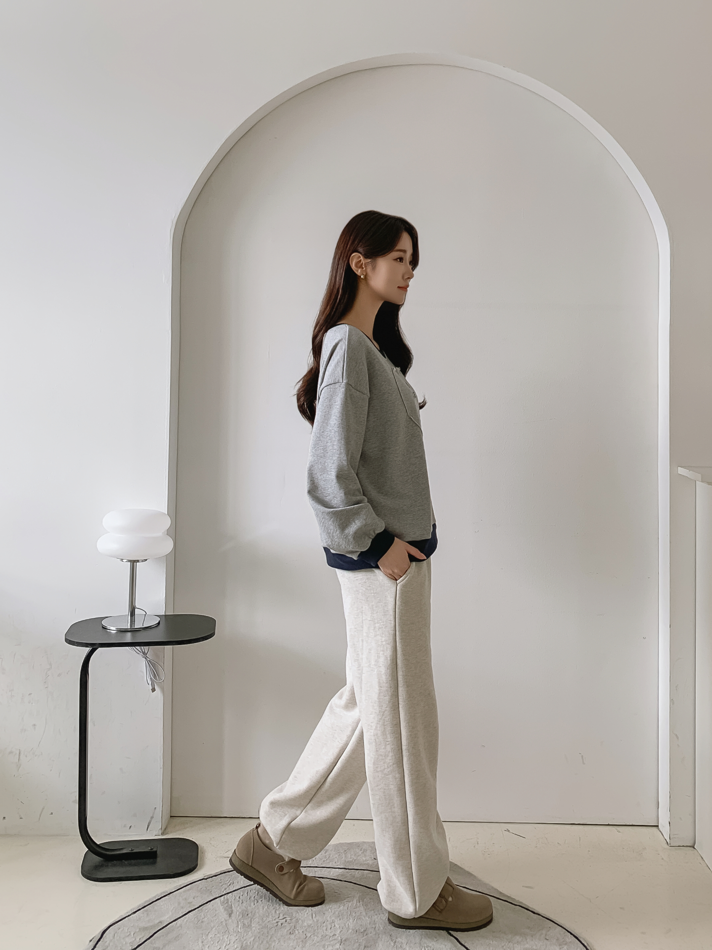 ラウンドネック長袖配色ハートスウェット | 詳細画像6