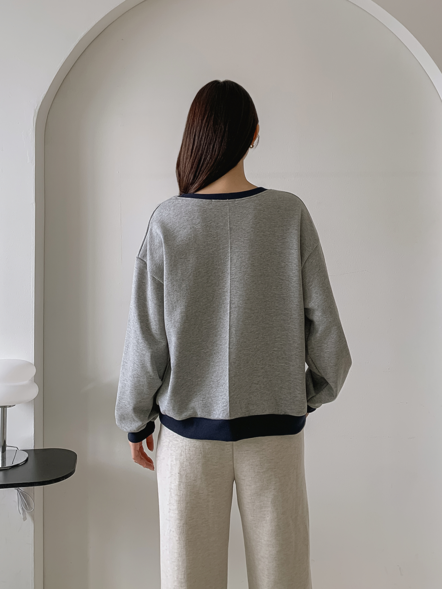 ラウンドネック長袖配色ハートスウェット | 詳細画像7