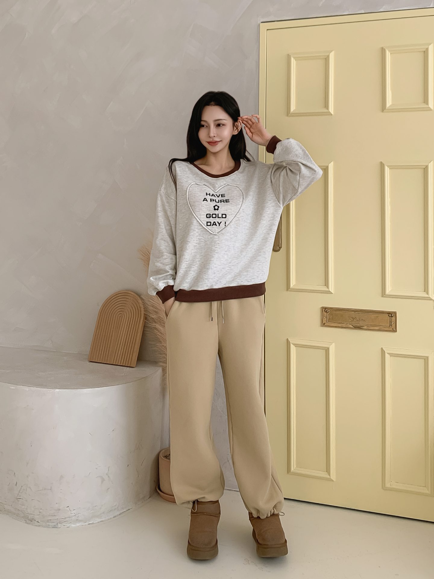 ラウンドネック長袖配色ハートスウェット | 詳細画像20